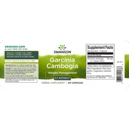 Swanson Garcinia Cambogia 5:1 Extract, 80mg - 60 Capsule Beneficii Garcinia Cambogia: contribuie la buna functionare a circulati