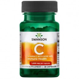 Swanson Vitamin C & Rose Hips Extract (Vit.C & Macese) 1000 mg, 30 Capsule Beneficii Vitamina C &amp; Macese- antioxidant, ajuta