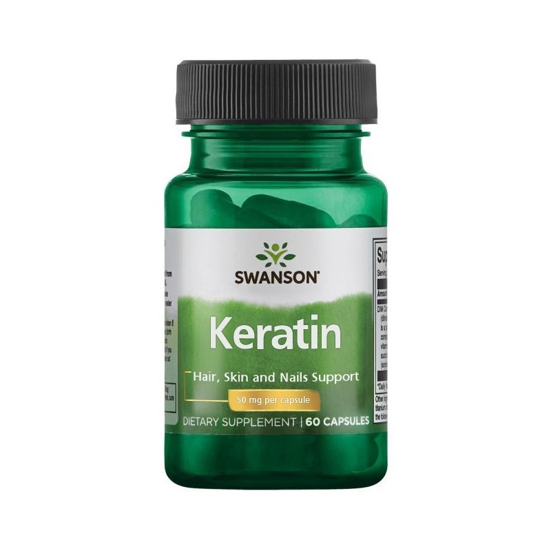 Swanson Keratin 50 Mg 60 Capsule Beneficii Keratina: ceară naturală și pură, fabricat din lână tibetană, promovează articulațiil