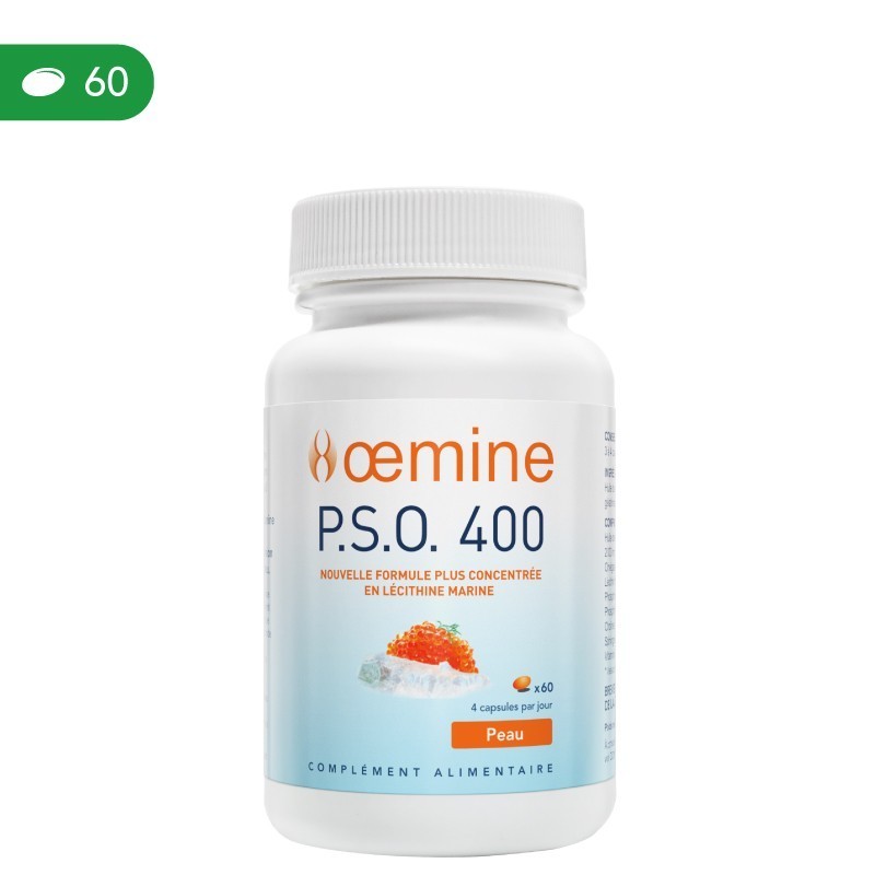 Oemine P.S.O. 400 (Lecitina marina-Omega 3) 60 capsule Lecitina marina mai concentrata sub forma de capsule, asociata cu uleiul 