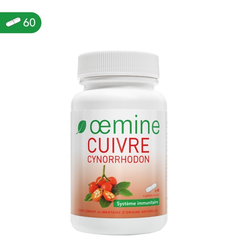 OEMINE CUPRU din macese - 60 capsule Beneficii Cupru: mentinerea tesutului conjunctiv normal, un metabolism normal de energie, f