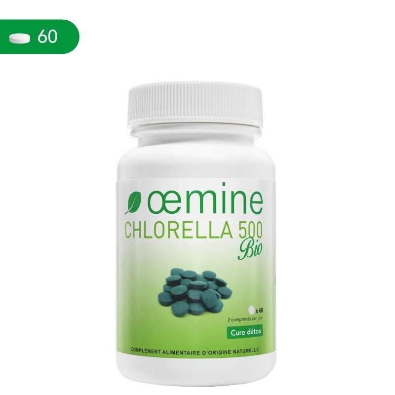 Oemine CHLORELLA 500 - 60 comprimate Beneficii Chlorella: Ajuta la mentinerea sanatatii pielii, o vedere normala, functionarea n