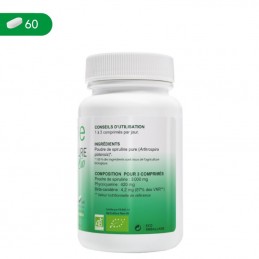 Oemine Spirulina 1000 mg, 60 comprimate Beneficii Spirulina: reduce oboseala, o functie cognitiva normala, un metabolism energet