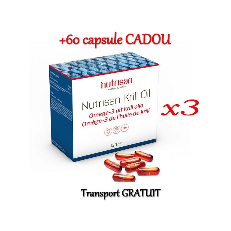 Krill Oil 540 + 60 Capsule CADOU, Omega-3, Tratament colesterol marit si trigliceride Nutrisan Krill Oil - Ulei de Krill Omega 3