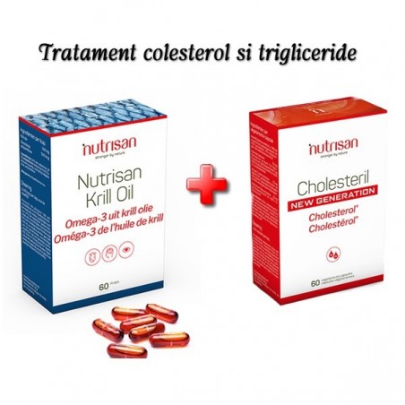 Colesterol si Trigliceride marite: Krill Oil si Cholesteril New Generation 60 capsule fiecare