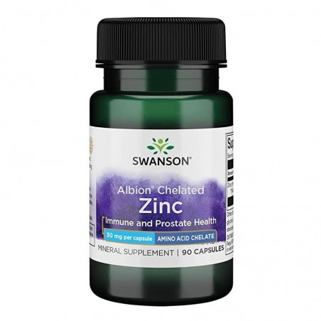 Swanson Albion Chelated Zinc (Zinc chelat), 30mg - 90 Capsule