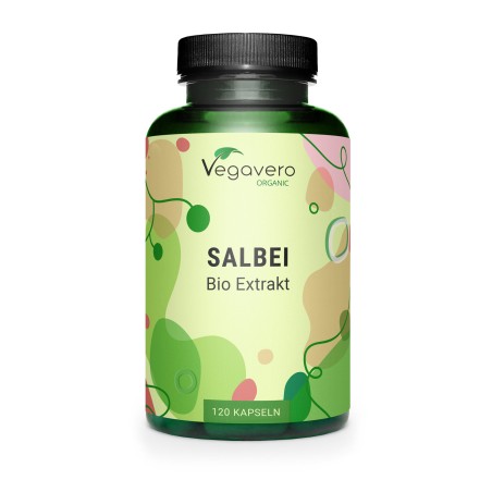 Vegavero Organic Sage Extract 500 mg, 120 Capsule (Salvie)