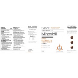 FOLIGAIN MINOXIDIL 5% - Regenerarea parului pentru barbati, 3 luni Solutie potențială și ultrapură 5% Minoxidil, Tratament regen