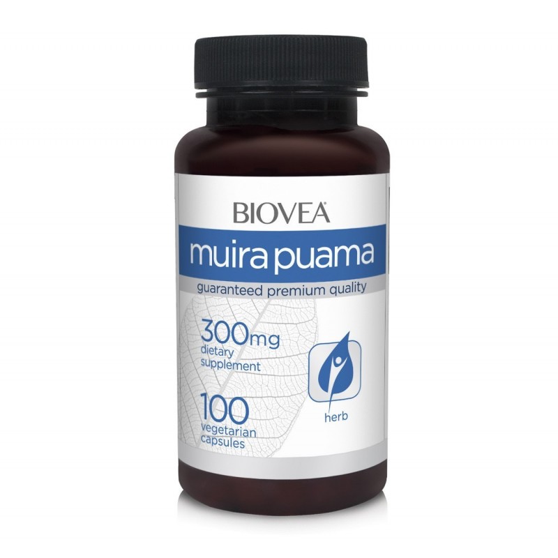 Biovea Muira Puama 300mg 100 Capsule, creste libidoul, afrodiziac Beneficii ale Muirei Puama: imbunatateste functia erectila, po