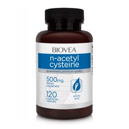 N-Acetil Cisteina, 500mg 120 Capsule (sprijină sănătatea celulară, puterea antioxidantă) Beneficii N-Acetil Cisteina: formă stab