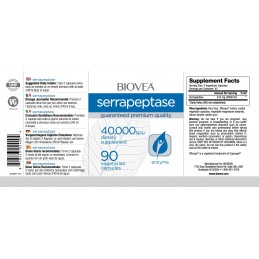 Serrapeptaza 40,000 IU, 90 Capsule (imbunătățește activitatea antibioticelor și luptă împotriva rezistenței la bacterii) Benefic