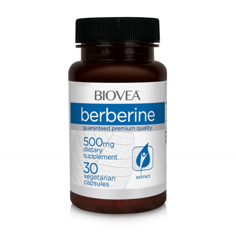 Biovea BERBERINE 500mg 30 Capsule Beneficii Berberine: Sprijină sănătatea nivelurilor de zahăr din sânge și cardiovasculare în m