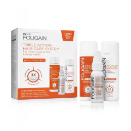 Foligain set tripla actiune, pentru caderea parului la barbati, Sampon, Balsam si Lotiune Kit Trioxidil tratamentul anti caderea