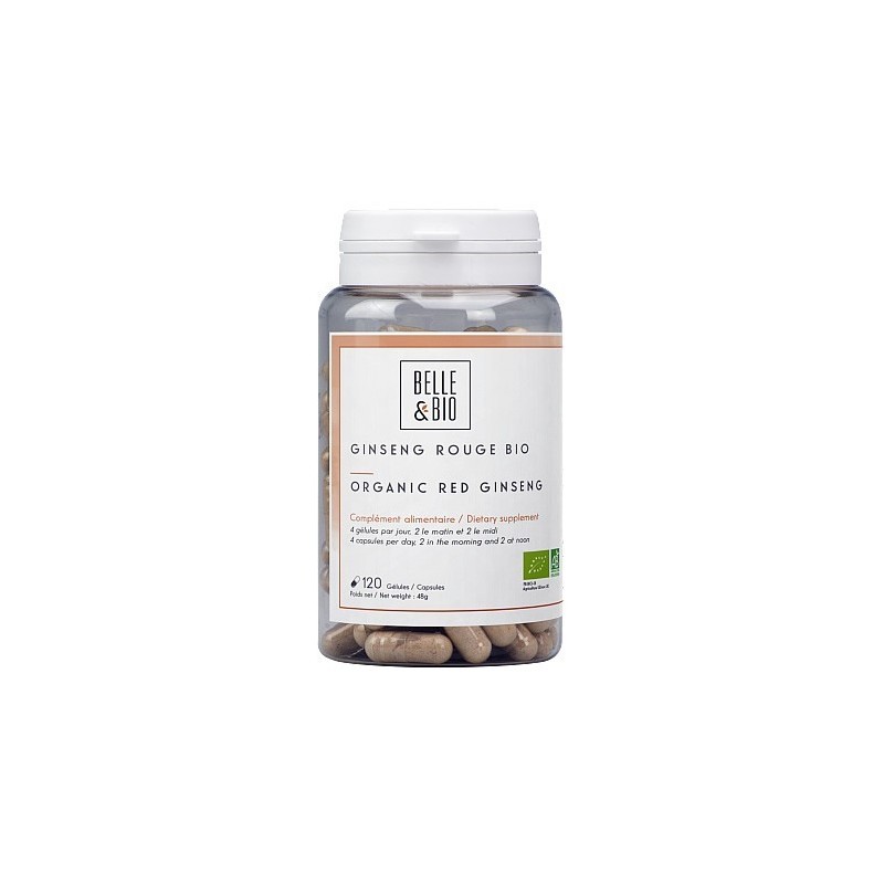 Ginseng Rosu Organic, 120 capsule, Pastile energie, tonic Beneficii Ginseng Rosu Bio, Ginseng Rosu Coreean: tonic sexual, ajuta 