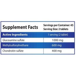 Glucosamina + MSM + Condroitina 90 Tablete, sustin confortul articulației, libertatea de rigiditate și ușurința de mișcare Trei 