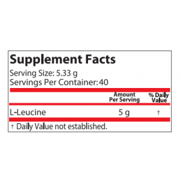 L-Leucina pudra 213 grame, crește producția de energie și de proteine Leucina este un aminoacid cu catenă ramificată (BCAA). Cel