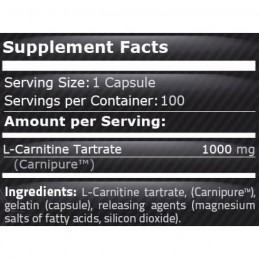 L-Carnitina 1000 mg 100 capsule (Arde grasimea, inhiba pofta de mancare) Beneficii Carnitina- buna pentru slabire, ar putea imbu