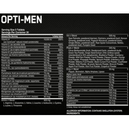 Optimum Nutrition Multivitamine Opti-Men 180 capsule (Complex vitamine minerale barbati) Beneficii Opti-Men: complex de multivit