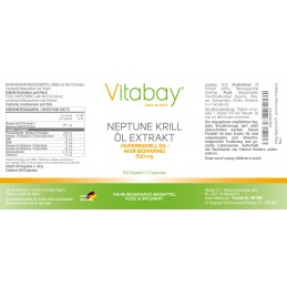 Vitabay Neptun Krill Oil 500 mg - 60 gelule Beneficii ulei Neptune Krill: De 48 de ori mai puternic si eficient decat Omega 3 di