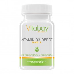 Vitamina D3 - 10.000 UI, 240 Tablete, Ajuta la mentinerea sanatatii oaselor, suport pentru sistemul imunitar Beneficii Vitamina 