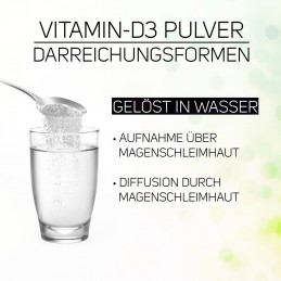 Vitabay Vitamina D3 30.000 UI - pulbere vegana din licheni - 365 de portii Beneficii Vitamina D3: ajuta la mentinerea sanatatii 