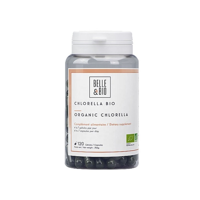 Belle&Bio Chlorella Bio 120 capsule Beneficii Chlorella: reprezinta o sursa de nutrienti esentiali, revitalizeaza organismul, be