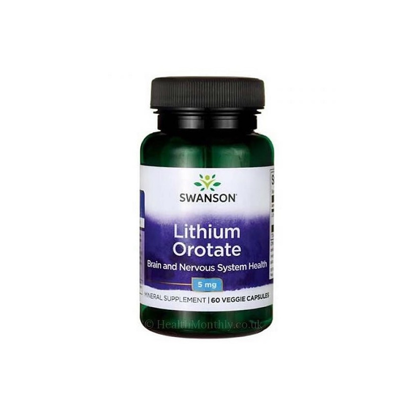 Swanson Ultra Litiu Orotat 5 Mg 60 Capsule Beneficii Orotat de Litiu: sprijina starea de spirit sanatoasa, sanatatea emotionala,