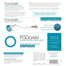 FOLIGAIN HAIR FOLIGAIN HAIR &amp; SCALP ROLLER- Sporește absorbția tratamentelor și serurilor de anti subțiere a părului, Stimul