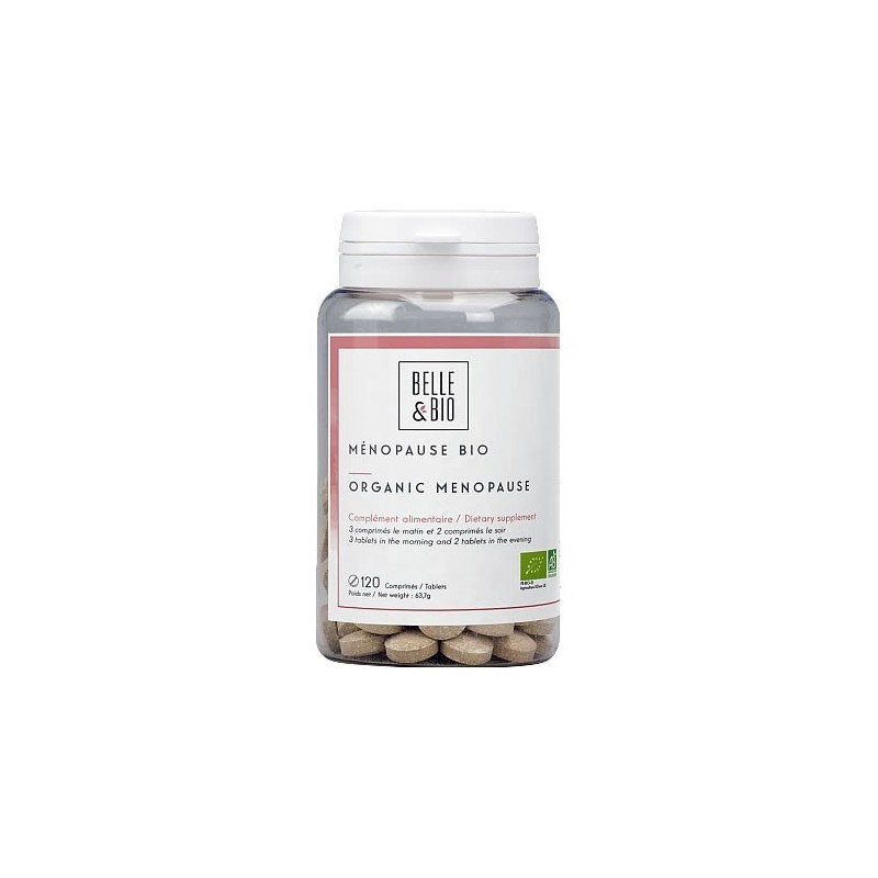 Belle&Bio Menopause Bio 120 capsule Beneficii Menopause Bio: calmeaza durerile asociate cu menopauza, balonarile, tulburari de d