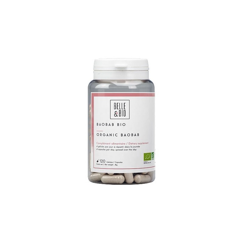 Baobab Bio, 120 capsule, Contine vitamine și minerale, poate ajuta la pierderea în greutate Beneficii Baobab Bio: contine vitami