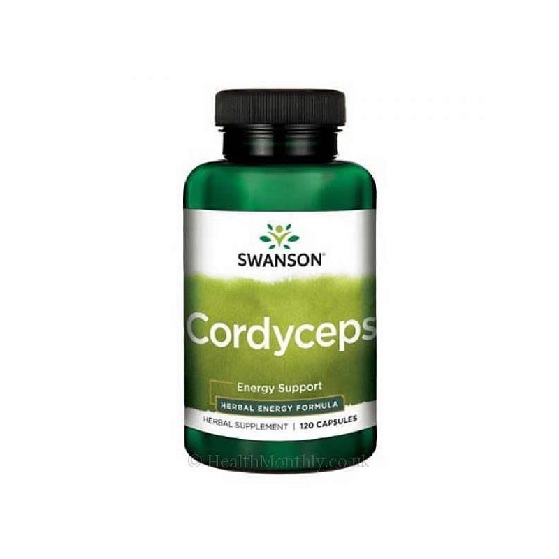 Swanson Cordyceps 600 mg 120 Capsule BENEFICII CORDYCEPS: imbunătățește energia, imbunătățește sănătatea inimii, echilibrează ni