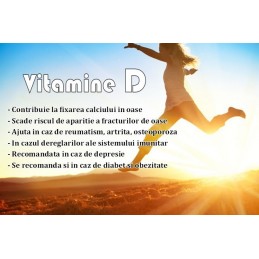 Vitabay Vitamina D3 - 20.000 UI - 360 Tablete vegane Beneficii Vitamina D3: ajuta la mentinerea sanatatii oaselor, suport pentru