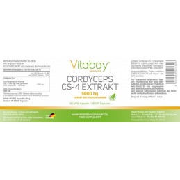 Cordyceps Extract CS-4 5000 mg, 90 capsule Vegan, Imbunătățește energia, imbunătățește sănătatea inimii BENEFICII CORDYCEPS: imb