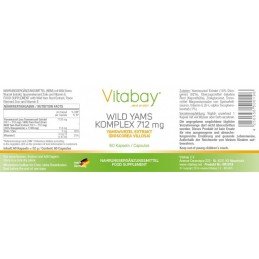 Vitabay Yam Wild Extract 712 mg 60 capsule (pentru menopauza) Yam va ajuta sa faceti fata simptomelor legate de menopauza si sa 