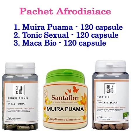 Pachet Afrodisiace: Tonic Sexual Maca Bio Muira Puama (120 capsule/fiecare)