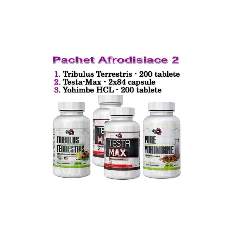 Pachet crestere Tes-tosteron 2: Tribulus Testa Max Yohimbe Formula unica Testa Max ajuta organismul in productia naturala de tes