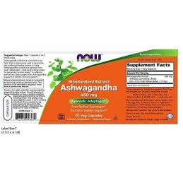 Supliment alimentar Ashwagandha Extract 450Mg 90 Capsule, Now Foods Beneficii Ashwagandha: planta medicinala antica, reduce nive