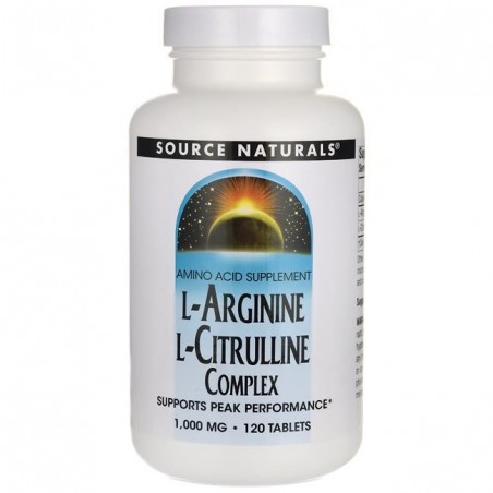 Source Naturals L-Arginine si L-Citrulline Complex 120 Pastile