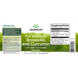 Full Spectrum Boswellia (Tamaie) & Curcumin, 60 Capsule- Antiinflamator puternic si natural, fara efecte secundare negative Bene