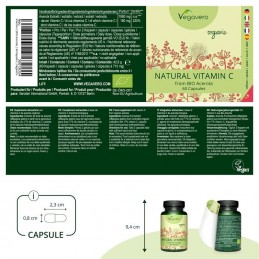 Vitamina C Organica, 60 capsule, Importanta in producerea de colagen, mentine sanatatea oaselor si dintilor Beneficii Vitamina C