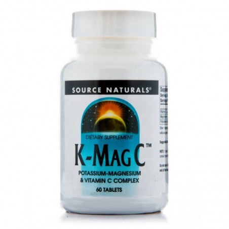 Source Naturals K-Mag C - Magneziu, potasiu si Vitamina C - 60 Comprimate