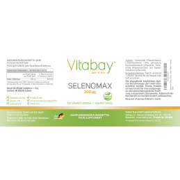 Selenomax (Seleniu)  200 mcg - 60 Tablete (contribuie la funcționarea normală a tiroidei si a sistemului imunitar) Beneficii Sel