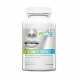 Vitabay L-Lizina, L-Lysine 3000, 100 Capsule L-Lizina beneficii: imbunatateste focalizarea si concentrarea, mentine fermitatea p