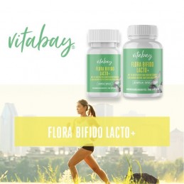 Vitabay Flora Bifido Lacto+, 14 tipuri de bacterii, 5 miliarde CFU 60 Capsule Beneficii Flora Bifido Lacto+: Suplimentul nutriți