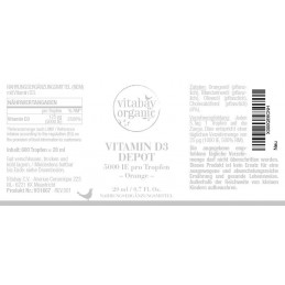 Vitabay Vitamina D3 lichida picaturi, 5.000 UI, 20 ml Beneficii Vitamina D3: mentinerea sanatatii dintilor si a oaselor, mentine