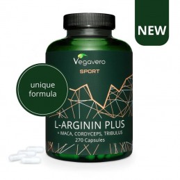 L-Arginine Plus Maca, Tribulus, Cordyceps, Zinc 270 Capsule, Ajuta la imbunatatirea libidoului si potentei Beneficii L-Arginina 