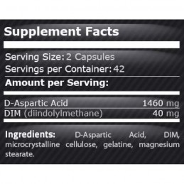 Supliment alimentar Testa Max, D-aspartic, 84 capsule- Pure Nutrition USA Beneficii Testa Max: crește producția de tes-tosteron 