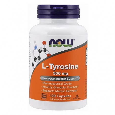 Now Foods L-Tyrosine, 500 mg, 120 Capsule (L-Tirozina)