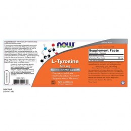 L-Tyrosine, 500 mg 120 Capsule (L-Tirozina), Stimulează eliberarea hormonului de creștere care determină creșterea musculară Ben