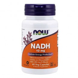 Now Foods NADH 10 mg 60 Capsule Beneficii NADH: este esențial pentru producerea de energie, eficacitate clinică testată pentru s